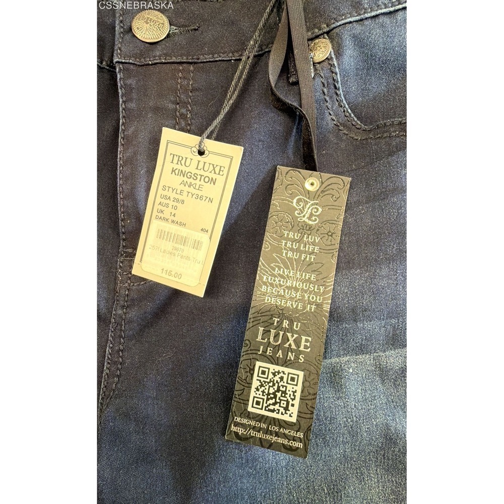 Luxe Kingston Ankle Blue Denim Jeans featuring a lightly faded finish - Size 29 - Picture 7 of 11
